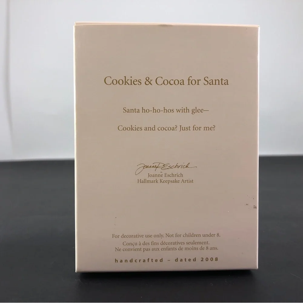 Hallmark Keepsake Ornament 2008 Cookies & Cocoa for Santa Handcrafted‎ Ornament
